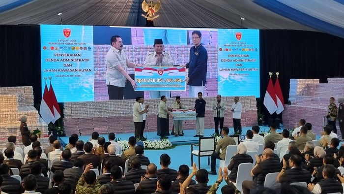 Prabowo Subianto Mengaku Senang Hadiri Penyerahan Uang Sitaan ke Kas Negara